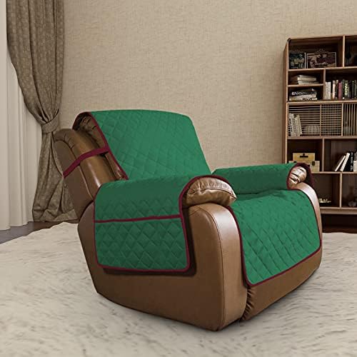 Easy-Going Oversized Recliner Chair Slipcover Reversible Sofa Cover Water Resistant Couch Cover Furniture Protector with Elastic Straps for Pets Dog Cat (Oversized Recliner, Green/Christmas Red) - Image 2