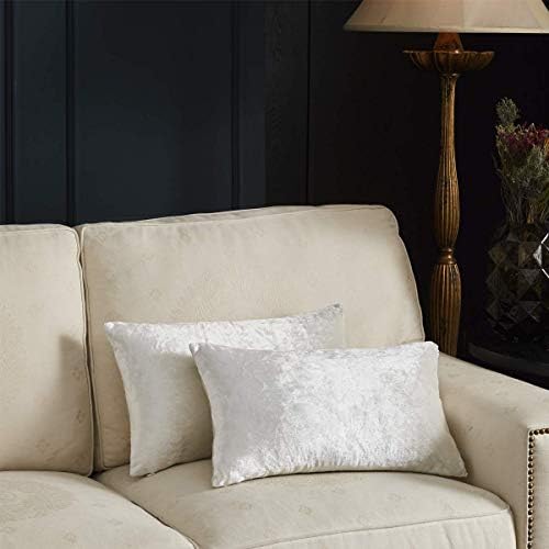 GIGIZAZA White Velvet 12x20 Lumbar Decorative Throw Pillow Covers Cases for Sofa Bed 2 Pack Soft Cushion Cover - Image 6
