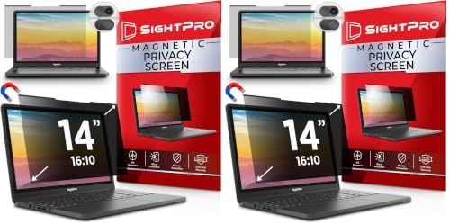 SightPro Magnetic Laptop Privacy Screen 14 Inch 16:10 - Patented Removable Laptop Privacy Filter Shield and Protector (Pack of 2) by SightPro