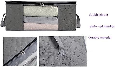 Storage Clothes Bins Closet Bags: Containers Organizer Bag Boxes Clothing Bin Box Container Organization for Organizing Blanket Cloth Pillow Sheet Sweater and Storage Totes Organizers With Lids - Image 5