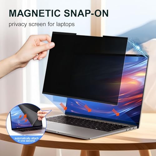 2Pack Magnetic 13.3 Inch Laptop Privacy Screen 16:9 Aspect Ratio, Removable Anti-Blue/Glare Protector Film, Anti Spy Desktop Security Private Filter 13.3in - Image 2