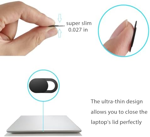 ZUCUCUC Laptop Camera Cover Slide, Camera Cover Slide, 8 Pack Ultra Thin Webcam Cover Slide for Laptop, Tablet, Desktop, PC, Smartphone, Protect Your Privacy and Security(Black) - Image 3
