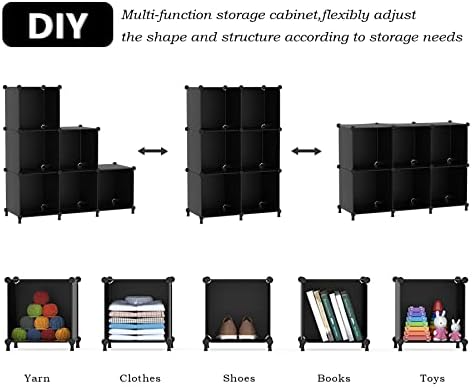 AWTATOS Closet Organizers and Storage, 6 Cube Storage Organizer, Black - Image 6