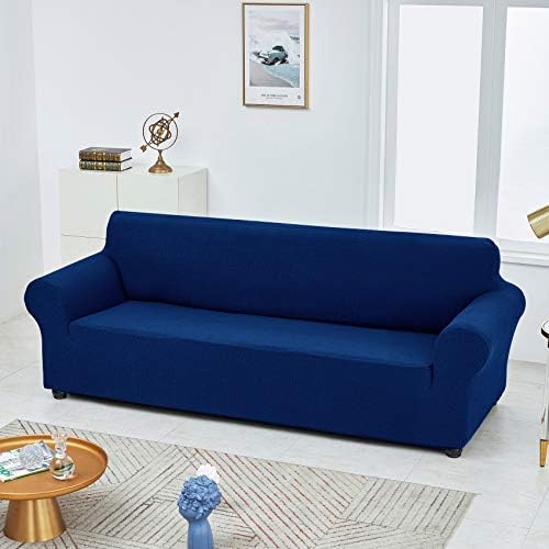 Joccun Stretch Couch Cover Slipcovers, 1-Piece Sofa Covers for 3 Cushion Couch Spandex Jacquard Washable Furniture Protector Cover for Living Room,Kids,Pets(Sofa,Classic Blue) - Image 4