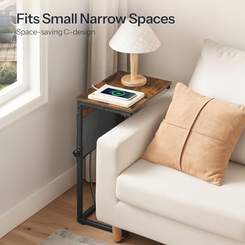 HOOBRO Side Tables for Couch, Adjustable Height C Shaped End Tables - Image 7