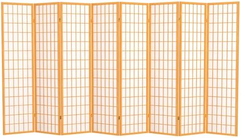 Red Lantern 6 ft. Tall Window Pane Shoji Screen - Honey - 8 Panels by RedLantern