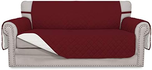 Easy-Going Reversible Couch Cover, 2 Cushion Sofa, Christmas Red/Ivory by Easy-Going