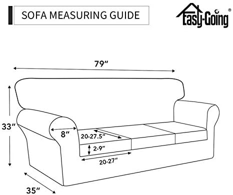 Easy-Going 4 Pieces Stretch Sofa Cover for 3 Cushion Couch Washable - Image 5