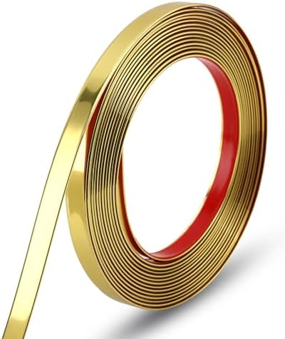 Gaahing 196.8" x 0.5" Shiny Gold Molding & Wall Trim, Flexible Peel and Stick Decorative Strip for Tile, Mirror, Ceiling, Floor, Panel, Cabinet by Getallthemoldingtrimsyoulike