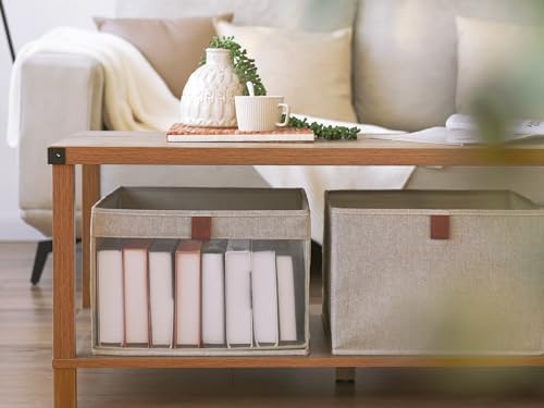StorageWorks Closet Storage Bins with Clear Window, Brown and Beige, 3-Pack - Image 6