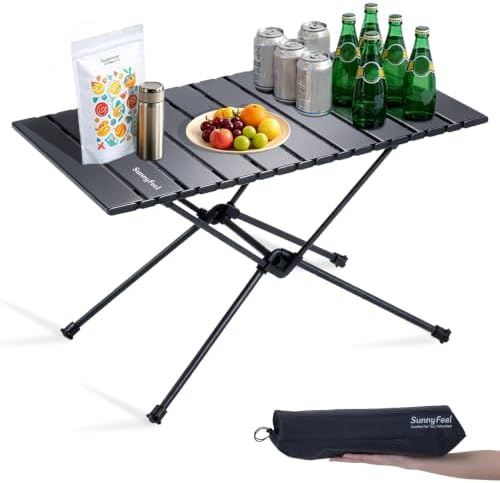 SUNNYFEEL Portable Camping Side Table - Folding Lightweight Beach Table by SunnyFeelCamping