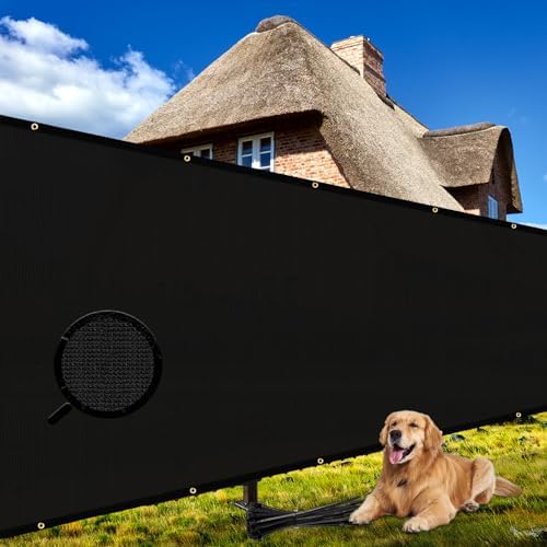 Shade&Beyond 3'x7' Black Privacy Screen Fence Cover 170 GSM Fencing Mesh Fence Panel for Wall Garden Yard Backyard Indoor Outdoor Home Decoration by ShadeBeyond