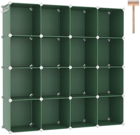 C&AHOME 16 Cube Storage Organizer Cube Shelf Units Storage Cubes, Green by CAHOME