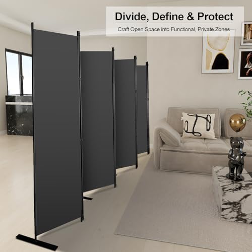 MAYOLIAH 8 Panel Room Dividers 6ft Tall Freestanding Privacy Screen 198'' W - Image 6