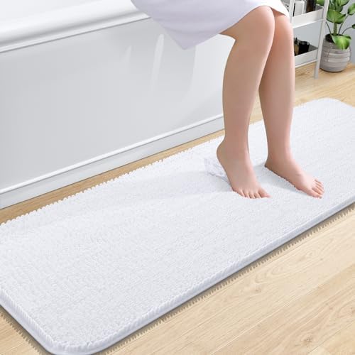 OLANLY Bathroom Runner Rugs 59x20, Extra Soft Absorbent Chenille Bath Rugs by OLANLY