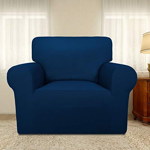 PureFit Super Stretch Chair Covers Fleece Couch Covers for Sofa Navy - Image 2