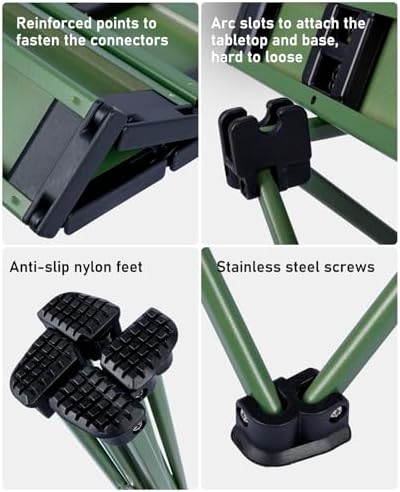 iClimb Ultralight Compact Camping Folding Table (Green - L) - Image 4