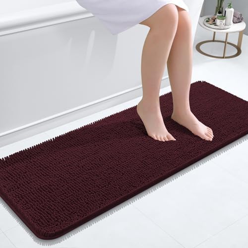 OLANLY Bathroom Runner Rugs 47x17, Extra Soft Absorbent Chenille Bath Rugs by OLANLY