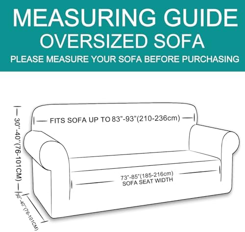 U-NICE HOME Oversized Stretch Couch Cover Slipcover, Dark Grey - Image 6