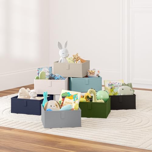 RiverRidge Folding Storage Bins - 2-pack of 5in Tall Black Cubes - Image 2