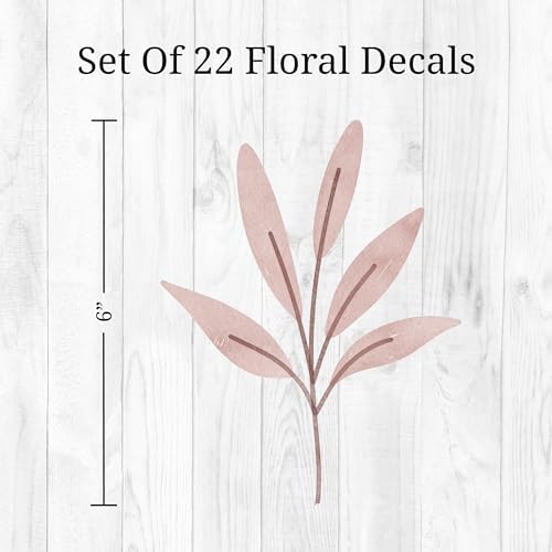Watercolor Greenery Wall Decals - Set of 22 Leaves Vinyl Flower Room Decor Peel and Stick Removable Floral Stickers for Nursery Bedroom Bathroom - Image 3