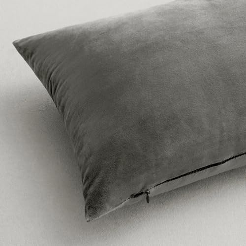 MIULEE Velvet Throw Pillow Covers 22x22 Inch Pack of 2 Grey - Image 6