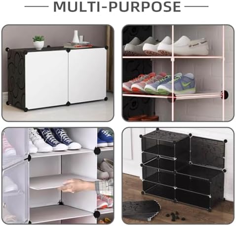 16 Pieces Cube Connectors Plastic Storage Cubes Connectors Wire Cube Connector Plastic Organizer for Closet Grid Modular Shelving Connector DIY Shelves Accessories Cubes Storage Unit for Mesh (Black) - Image 5