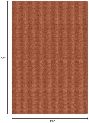 KOZYFLY Indoor Door Mat 2x3 ft Small Area Rugs Washable Front Door Mat Non Slip Rubber Backed Entryway Rug Cotton Entrance Doormat for Front Porch Kitchen Bedroom, Burnt Orange/Tan - Image 2