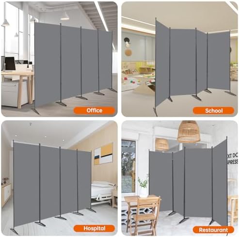 Room Divider 6FT Folding Privacy Screens, 4 Panel Partition Room Dividers - Image 7
