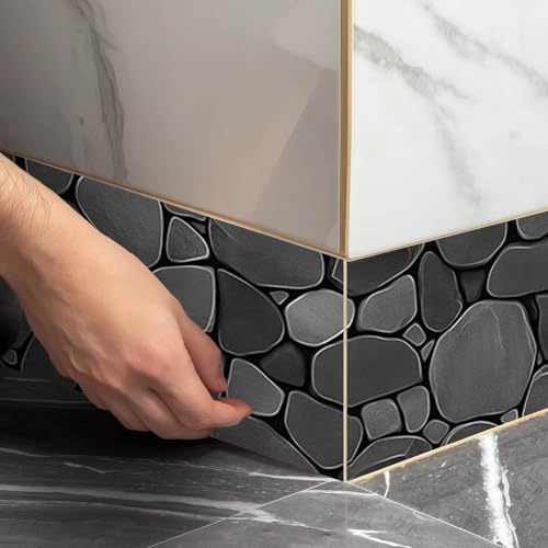 IVN Wallpaper Border Peel and Stick Wall Black Pebble Stone 4x196 Inch - Image 6