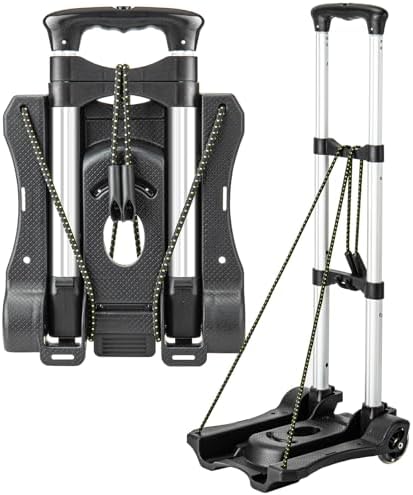 Vsaikeo Small Folding Hand Truck Dolly with 2 Wheels, Foldable Luggage Cart by Vsaikeo