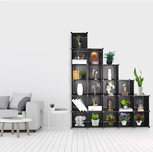 Cube Storage Organizer, DIY Plastic Closet Cabinet Modular Bookcase, Storage Shelves for Bedroom Living Room, Office（20-Cube，Plastic） - Image 5
