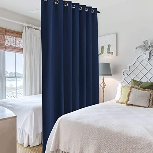 RYB HOME Blackout Curtains Soundproof Energy Saving Insulating Privacy Room Divider Curtains for Patio Sliding Glass Door Living Room Garage Home Theatre Large Window, W 150 x L 90 inches, Navy - Image 4