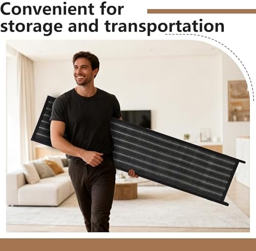 FDW 4-Panel Folding Room Divider | 6ft, Coal Black | Light & Portable - Image 6
