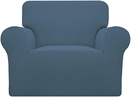 Easy-Going Stretch Oversized Chair Slipcover with Arm Washable Bluestone by Easy-Going
