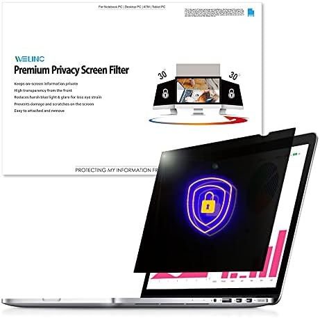 Welinc17 Inch - 16:10 Aspect Ratio - Laptop Privacy Screen Filter for Widescreen Laptop - Notebook - Anti-Glare - Anti-Scratch Protector Film - We Offer 2 Different 17" Filter Sizes by WELINCOfficeProducts