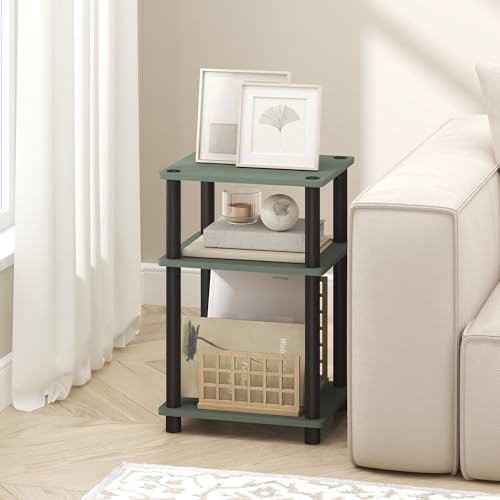 Furinno JUST Toolless 3-Tier Side Table, Open Shelf End Table, Sage Green - Image 5