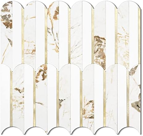 Vamos Tile Peel and Stick Backsplash Seamless Tile,10-Sheet Fish Scale Tile by VamosTile
