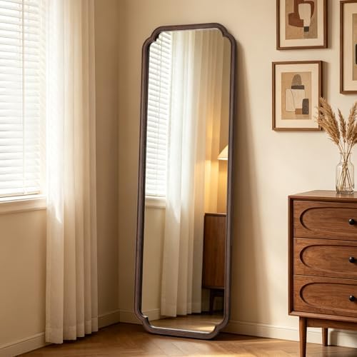 WallBeyond Full Length Mirror Wall Mounted 65"x22", Rustic Wooden Frame Floor Mirror, Large Full Body Mirror for Bedroom, Leaning or Hanging Against Wall (Walnut Solid Wood) by WallBeyond
