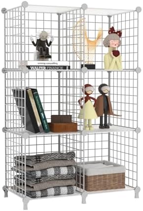 AWTATOS Wire 6 Cube Storage Organizer, Closet Storage Shelves Stackable by AWTATOS