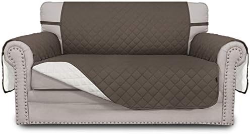 Easy-Going Reversible Couch Cover, 2 Cushion Sofa, Loveseat, Taupe/Ivory by Easy-Going