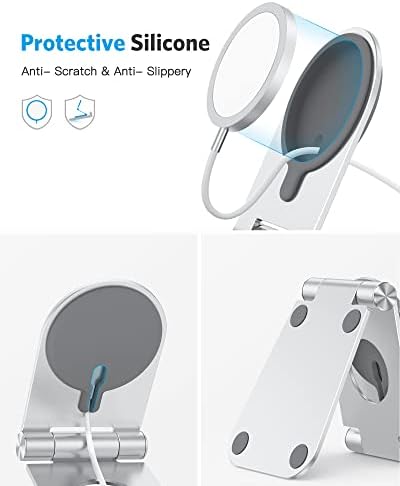 OMOTON MS02 Phone Stand for Magsafe Charger, Phone Holder for iPhone Silver - Image 6
