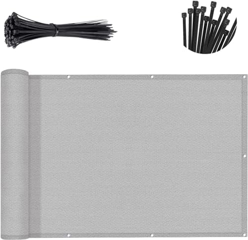 SUNNY GUARD 3' x 10' Balcony Privacy Screen, HDPE Patio Railing Cover Fence by SUNNYGUARD