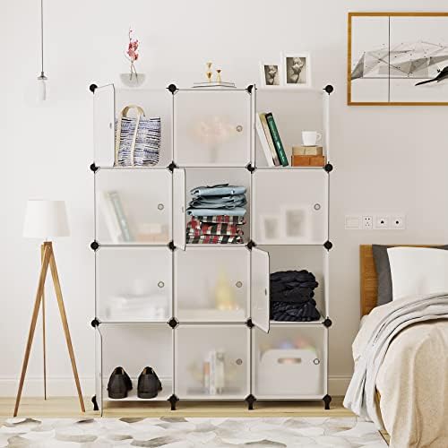 AWTATOS 12 Cube Storage Organizer, Closet Storage Shelves with Doors - Image 2