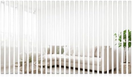 30Pcs Silver Acrylic Mirror Strips, Peel and Stick Mirror Wall Stickers, 1.18 x 13.78 in Vertical Mirror Wall Decor for Entryway, Bedroom, Hallway, Apartment (30, Silver) by OUTANA-WallStickerSpecialis