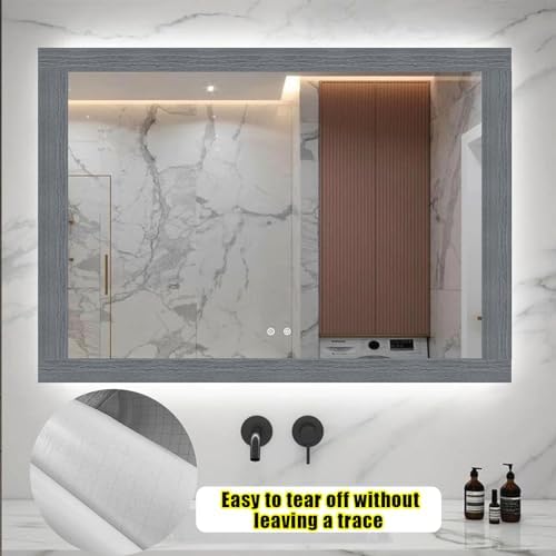 Teemall 10M Black Wood Grain Removable PVC Waterproof Border Wall Decor Removable Self Adhesive Kitchen Bathroom Tiles Sticker Wallpaper 4.2x390 (Dark Gray, 4" x 390") - Image 6