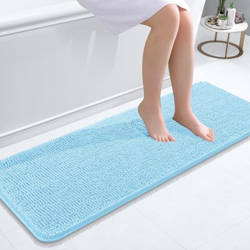 OLANLY Bathroom Runner Rugs 47x17, Extra Soft Absorbent Chenille Bath Rugs by OLANLY