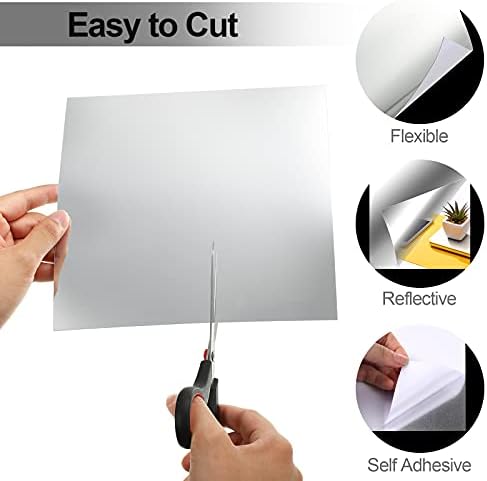 Zonon 10 Pieces Flexible Mirror Sheets Self Adhesive,7.9 X 7.9 Inches - Image 4