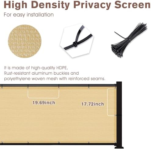 SUNNY GUARD 3' x 10' Balcony Privacy Screen, HDPE Patio Railing Cover Fence - Image 6