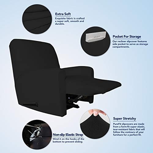 PureFit Stretc Recliner Chair Covers Fleece Soft Couch Covers for Sofa - Image 3